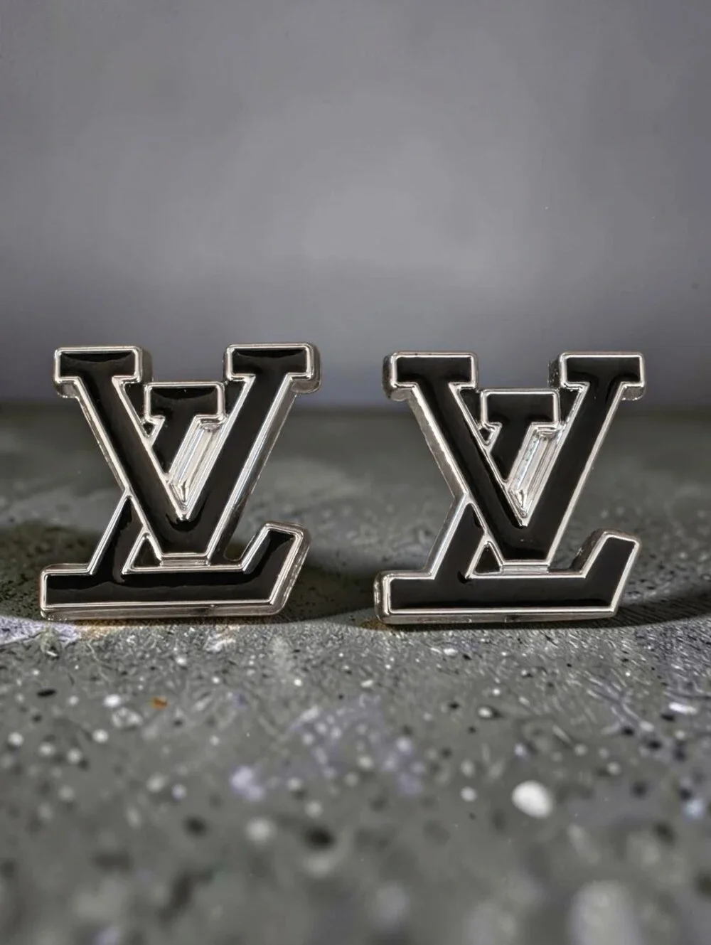 Black And Silver Icon Earrings